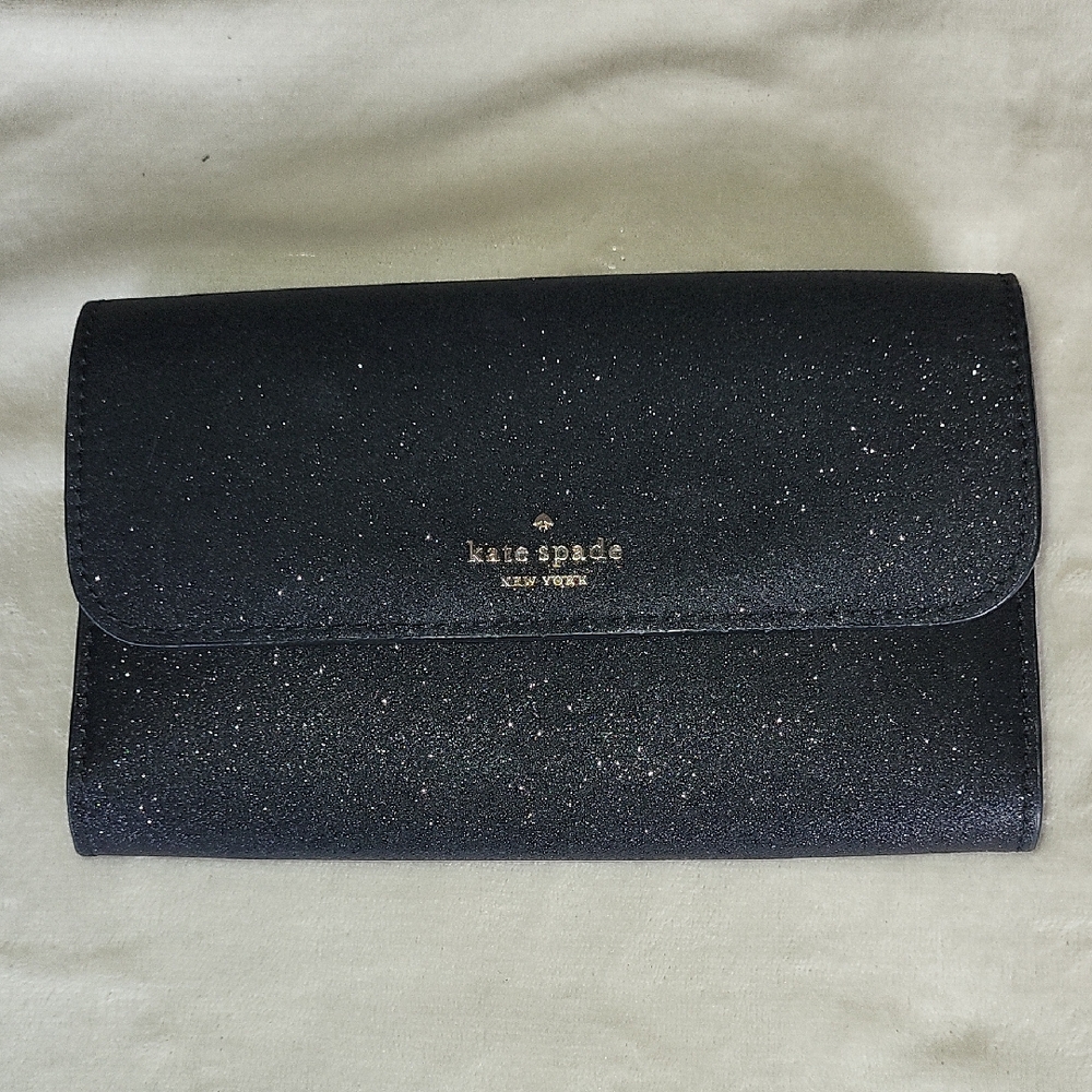 Kate Spade shine wristlet wallet in black